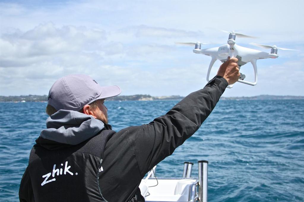 Drone Launch - Aon Youth Worlds 2016, Torbay, Auckland, New Zealand, Day 3, December 18, 2016 © Richard Gladwell www.photosport.co.nz